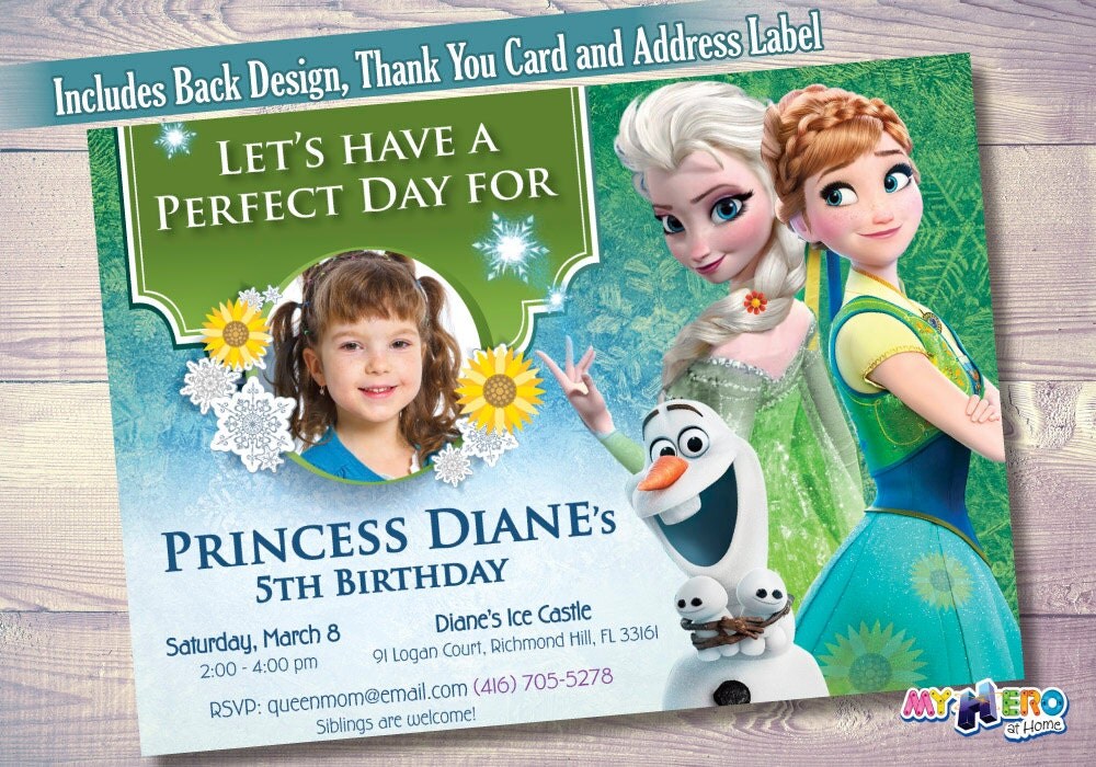 Frozen Fever Invitation with your little girl as the star of