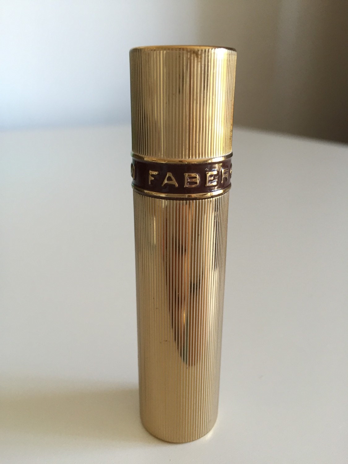 Vintage Faberge Woodhue Perfume Gold Metal Spray Atomizer