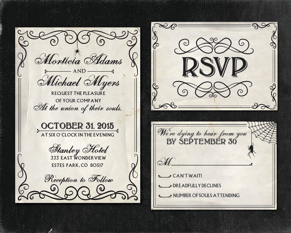 Halloween Wedding Invitation Set