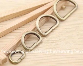 10 PCS Anti-Brass D Loop for handmade bag Belts/D Ring