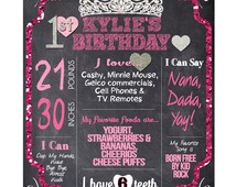 First Birthday Chalkboard / Baby's First Birthday Photo Prop / Little ...