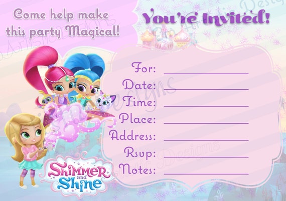 INSTANT DOWNLOAD Shimmer and Shine Fill in the Blank