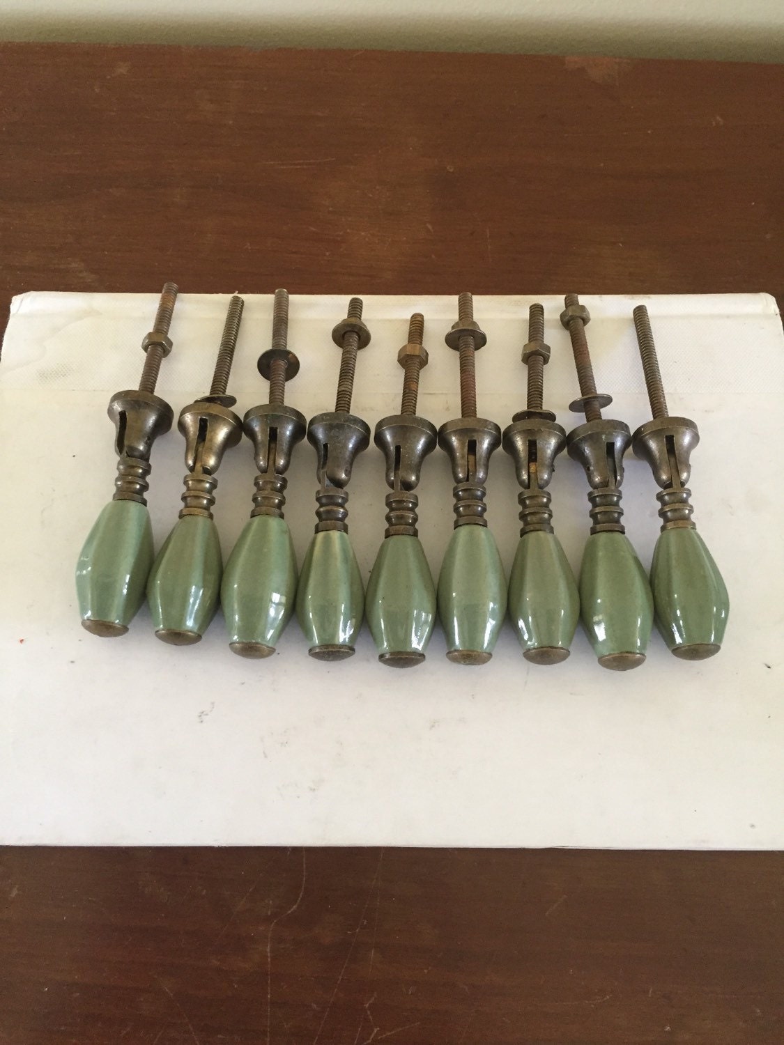 Download 10 sage ceramic hanging pulls, knobs, handle, hardwarw - Haute Juice