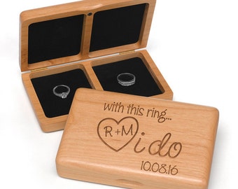 I Do Wedding Ring Box , Ring Box , Engraved Wedding Ring Box