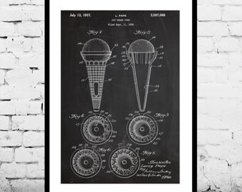 Ice Cream Cone Print, Ice Cream Cone Poster, Ice Cream Cone Patent, Ice Cream Cone Decor, Ice Cream Cone Wall Art, Ice Cream Cone Art