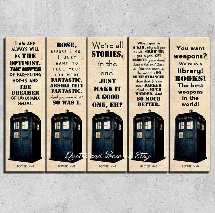 Printable Bookmarks Doctor Who bookmark Doctor by QuotesandProse