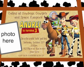 Toy Story Birthday Invitation, Digital (you print) With or Without Photo