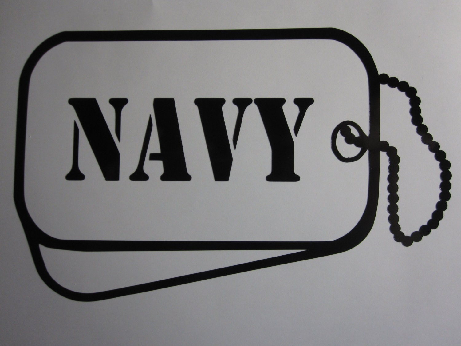 Navy Dog Tag Vinyl Window Decal / Sticker by WestGaVinyls on Etsy