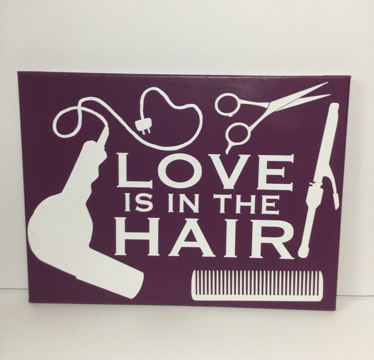 Painted Canvas Sign hairstylist gift beauty salon decor