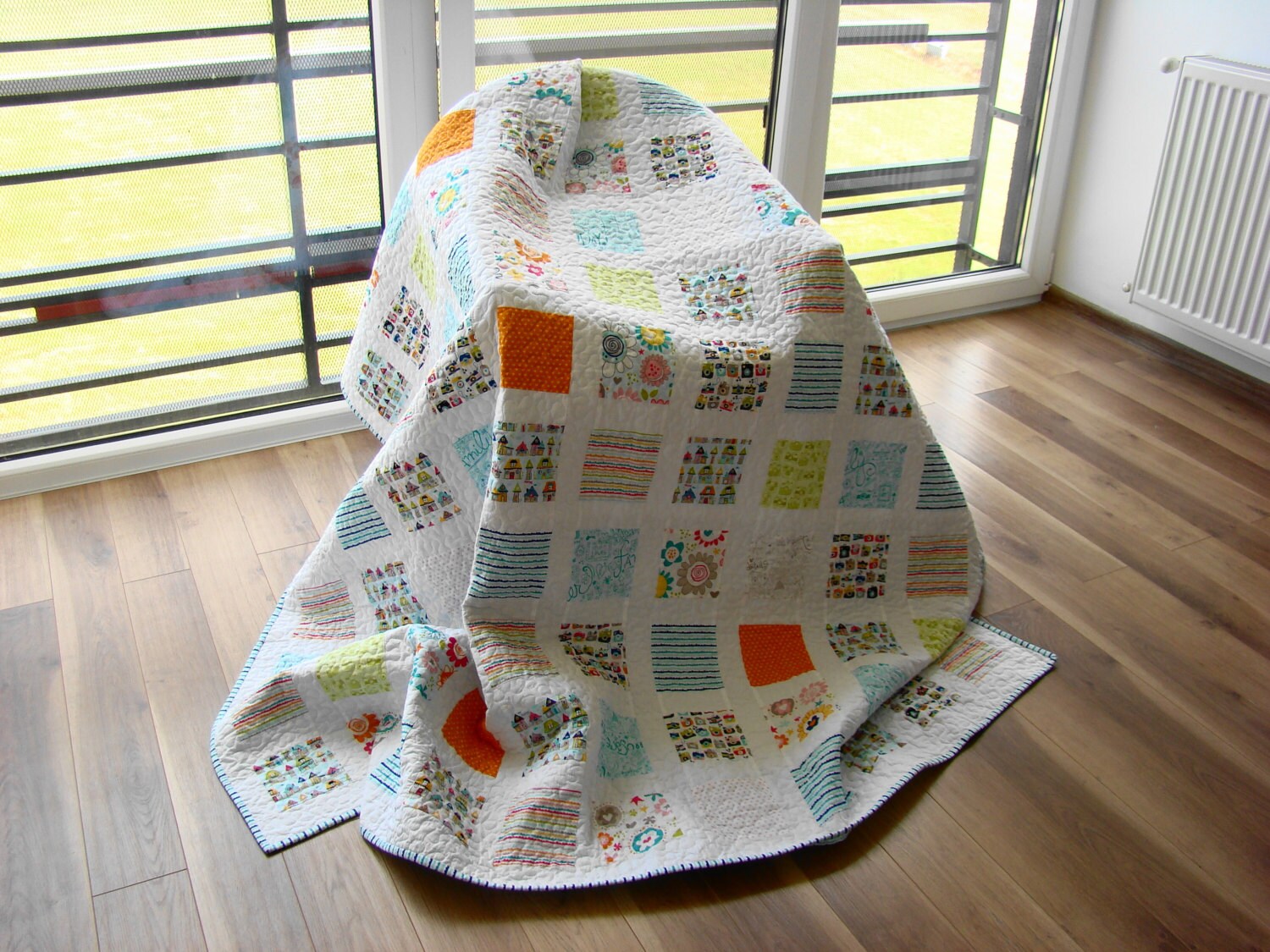Modern Quilt / Custom Quilt / Twin Quilt / Throw Quilt / Bed