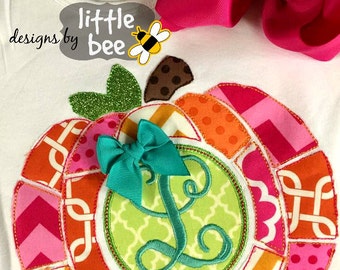 patchwork monogram pumpkin fall halloween new design set applique outline embroidery design 4x4 5x7 EXP PES DST more Instant Download