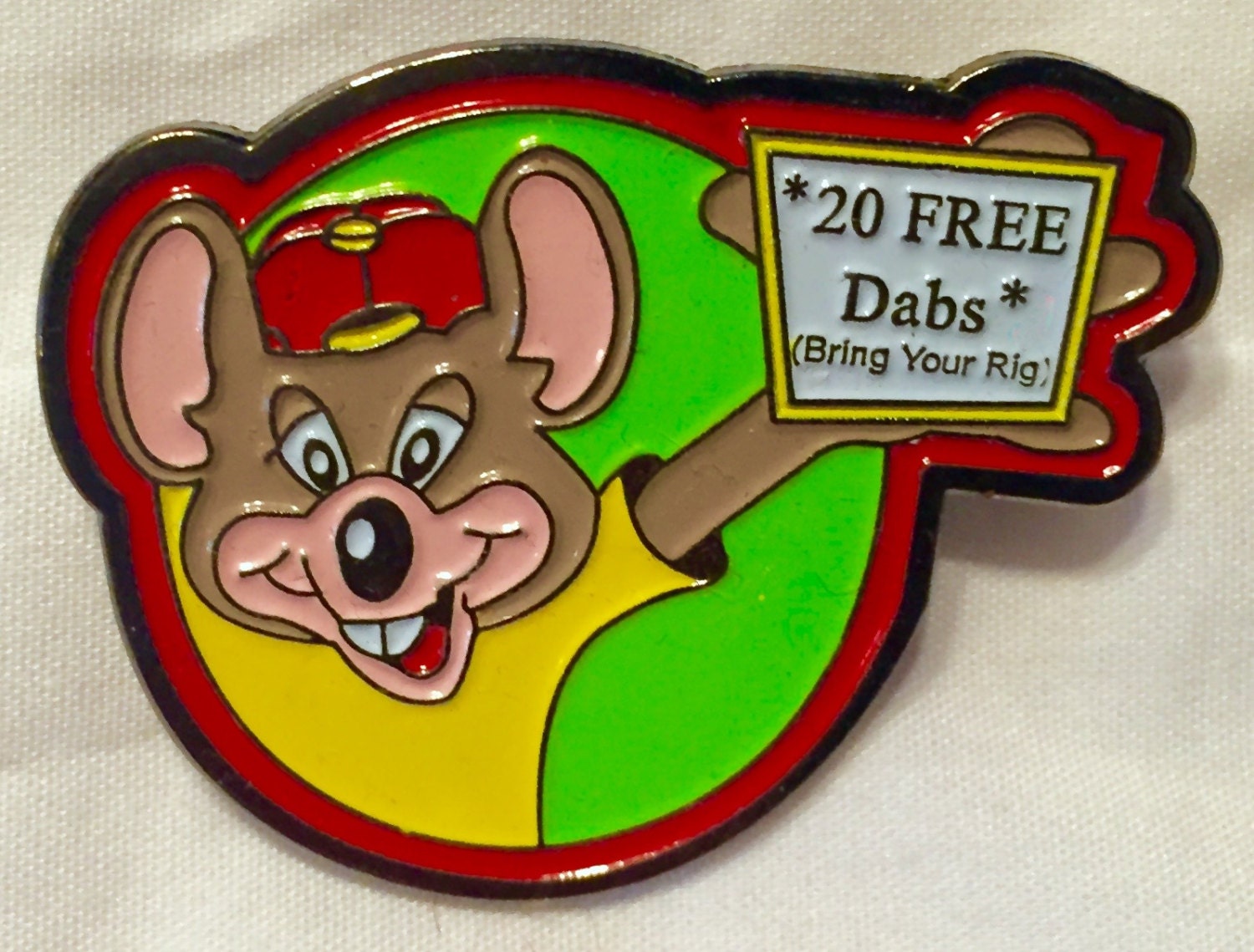 Chuck E Cheese Mouse Dab Pin 20 Free Dabs Hat Pin by DissolvedEgo