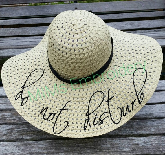 Custom Embroidered Beach Hat Do Not Disturb Large Oversized