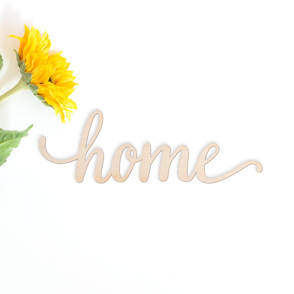 Home Script Word Wood SignWood Sign Art Home Wood Sign by Woodums