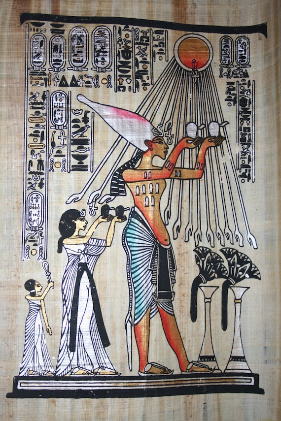 Egyptian Paintings On Papyrus Paper