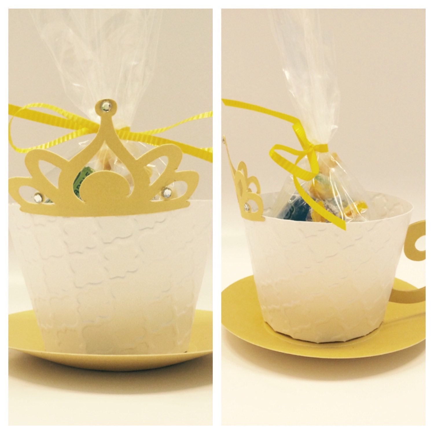 Set of 12 Princess & Tiara's Tea Cup Garden by ThePaperedParlor