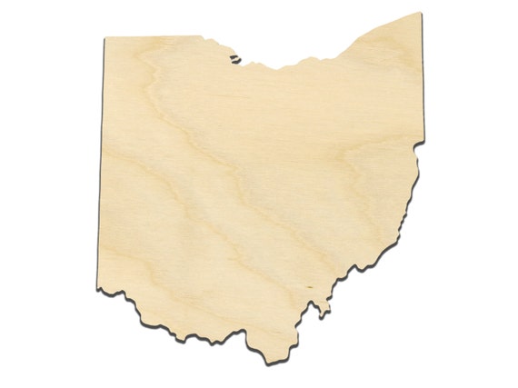 Ohio Unfinished Wood Shape State Cutout