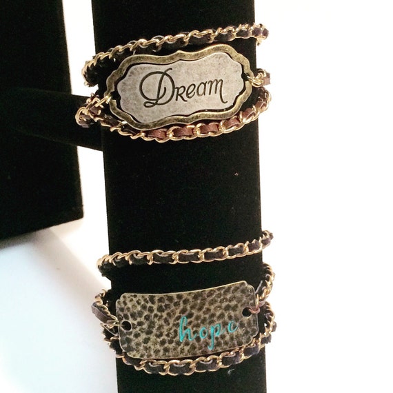CLEARANCE, Fashion Jewelry, 20in Metallic inspirational Wrap bracelet