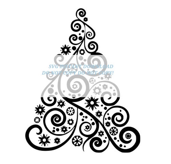 Download Swirl Christmas Tree SVG Instant Download by SVGFiles on Etsy