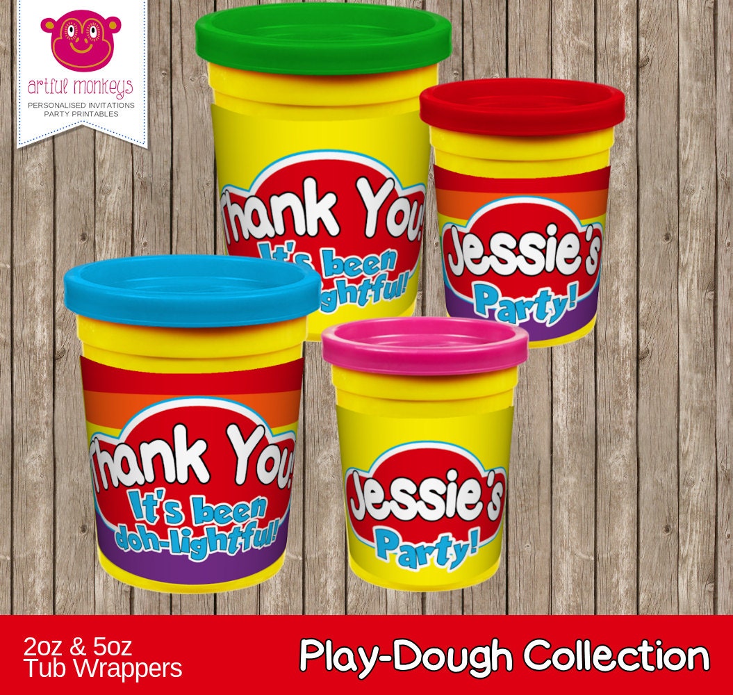 Personalised and Printable Play Doh Inspired Tub by ArtfulMonkeys