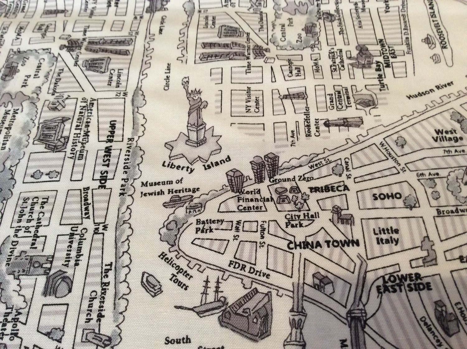 Moda Fabric New York City Map by 3 Sisters One