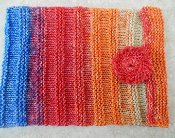 Handmade Kindle Cover Flower Applique Knitted Kindle Case Tablet Sleeve Kindle Tablet Skin Accessories Rainbow Gift For Her