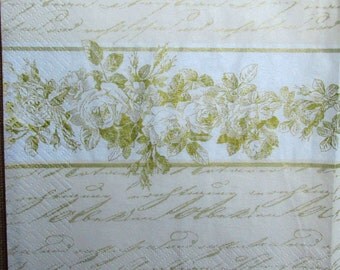 Decoupage paper napkins Romantic Scrapbooking supplies Decoupage art supplies Gold rose Napkin art supplies floral paper napkins Decopatch