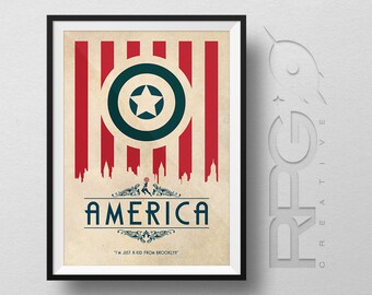 Captain America Origin Print : America - MARVEL
