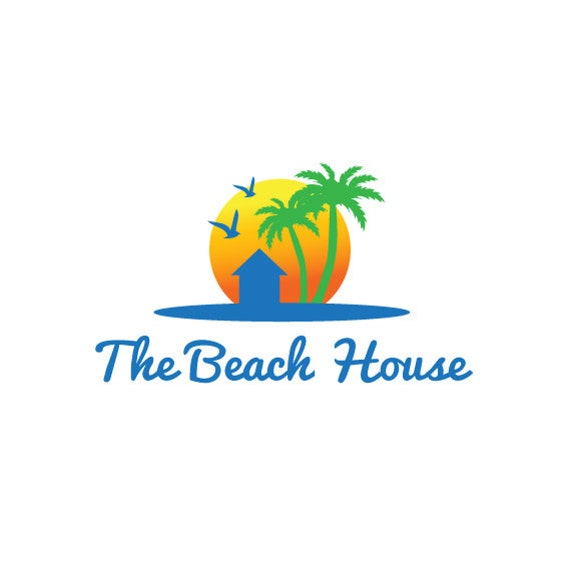 Custom Logo Design. Premade Logo Design. Beach Beach House