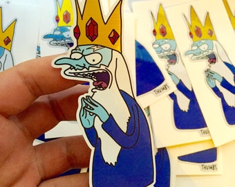 Mr Burns x Adventure Time Brushed Alloy Die Cut Sticker