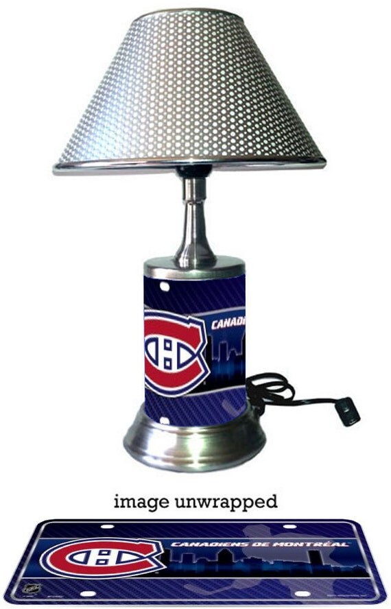 Montreal Canadiens Lamp with chrome shade