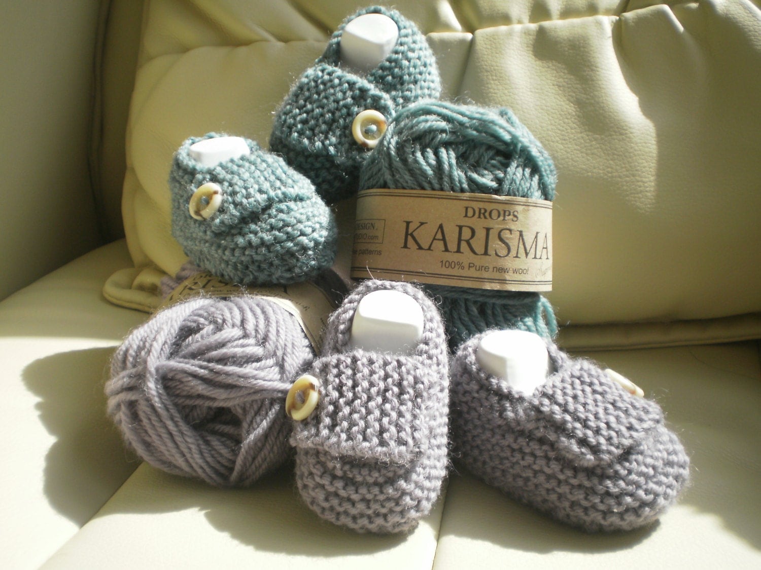 Pdf Knitting Pattern for baby booties shoes loafers reborn