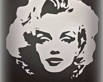 Marilyn Monroe Canvas Silhouette w/ qoute, Black and white Marilyn Monroe, Marilyn art, Marilyn wall hanging