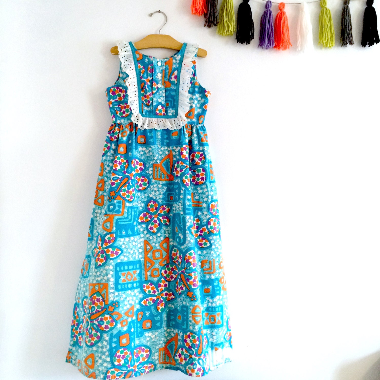 Vintage girls Hawaiian dress hawaiian maxi dress vintage