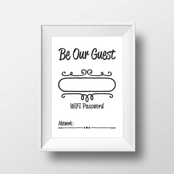 Items Similar To Be Our Guest WiFi Print 5x7 And 8x10 Digital Print 
