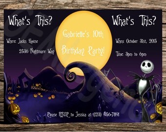 Nightmare Before Christmas Party Invitations, Nightmare Before Christmas Birthday Party, Nightmare Before Christmas Birthday, DIGITAL