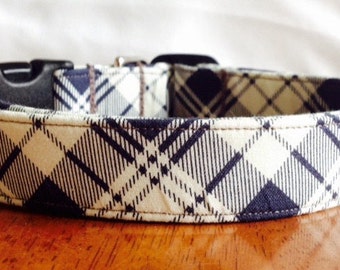 Navy and Cream Plaid