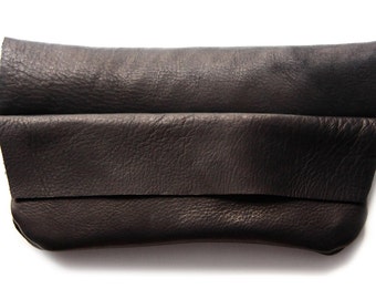 Clutch SOFY, very soft nappa leather bag, black