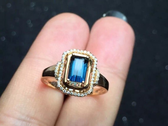 Blue Tourmaline Engagement Ring by MissIrisJewelry on Etsy