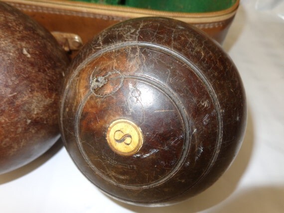 vintage lawn bowling set