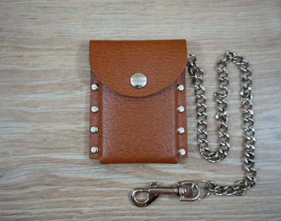 Mens Leather Wallet Mens Chain Wallet Thin Leather Wallet