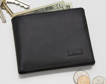 Regent Personalized Leather Bi-Fold Wallet
