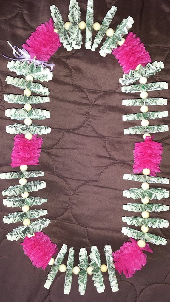 Items similar to Hot Pink streamers money lei on Etsy