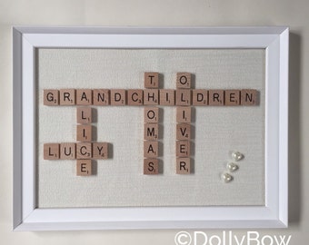 Scrabble Wall Art, Scrabble Frame,Scrabble Words, Letter Frame, Letter Art, Personalised Wall Frame, Handmade Gift, Wedding Gift,