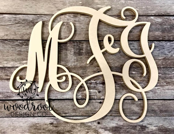 Scroll Monogram Monogram Wall Hanging Initial Monogram