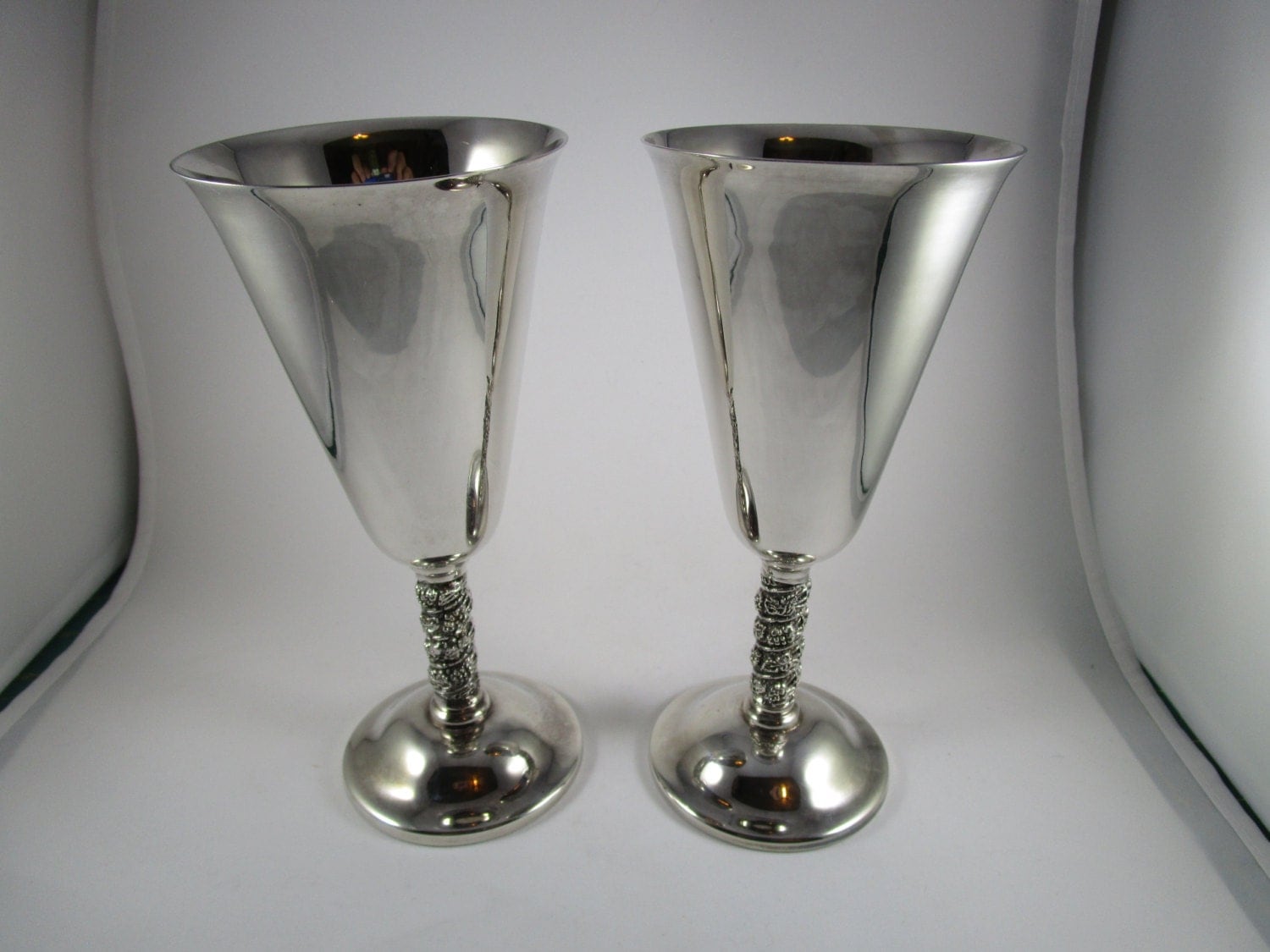 Alfonso Lara Silver Plate Goblets Two Made in Spain