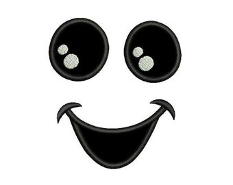 Ghost Face Halloween Applique Machine Embroidery Design 002
