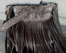 Alla Leather Art Gray Fringe Purse New With Dust Bag And Tags main image 1