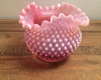 Pink Hobnail vase