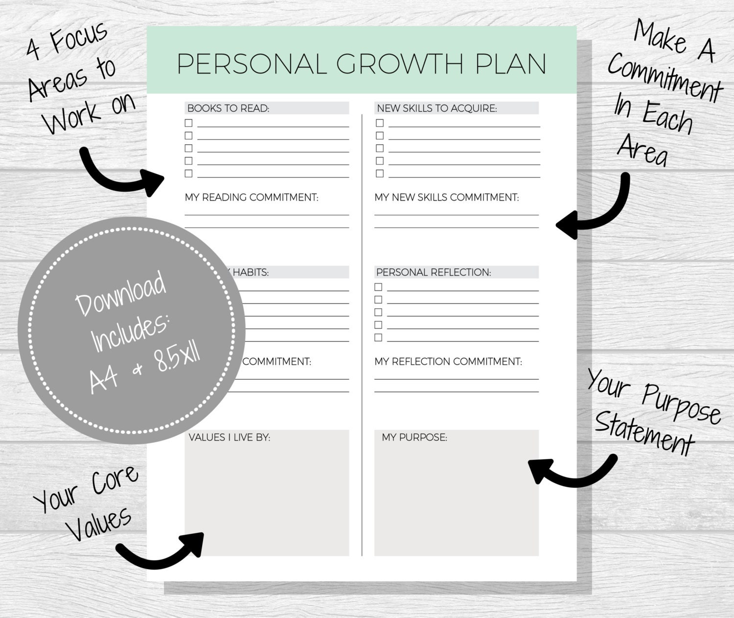 Personal Growth Plan Printable Personal Development Goal